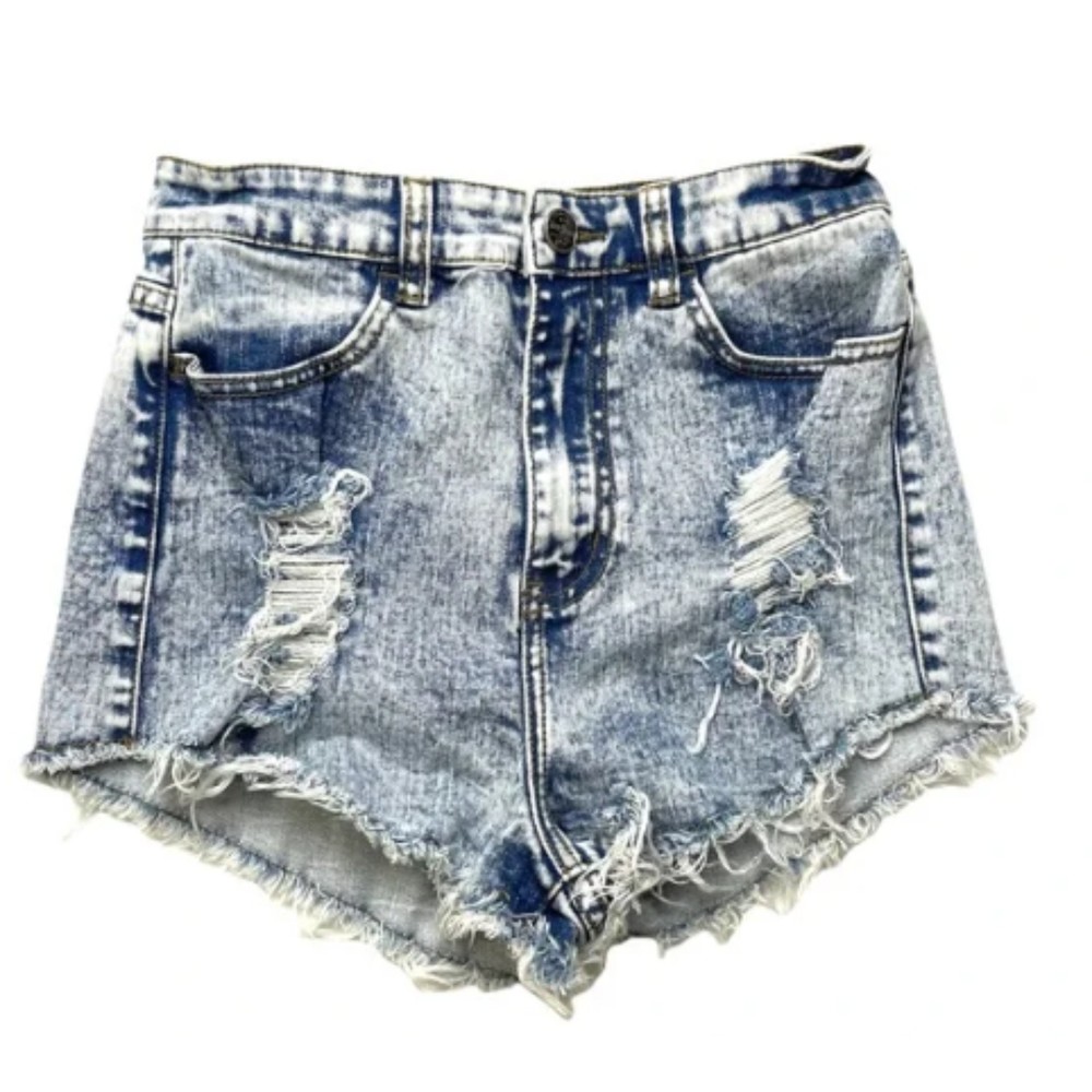 Iris Jean Acid Wash Cut Off Shorts M